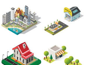 卡通建筑物3D立體房子AI矢量背景元素圖片設(shè)計(jì)素材 高清模板與應(yīng)用大全